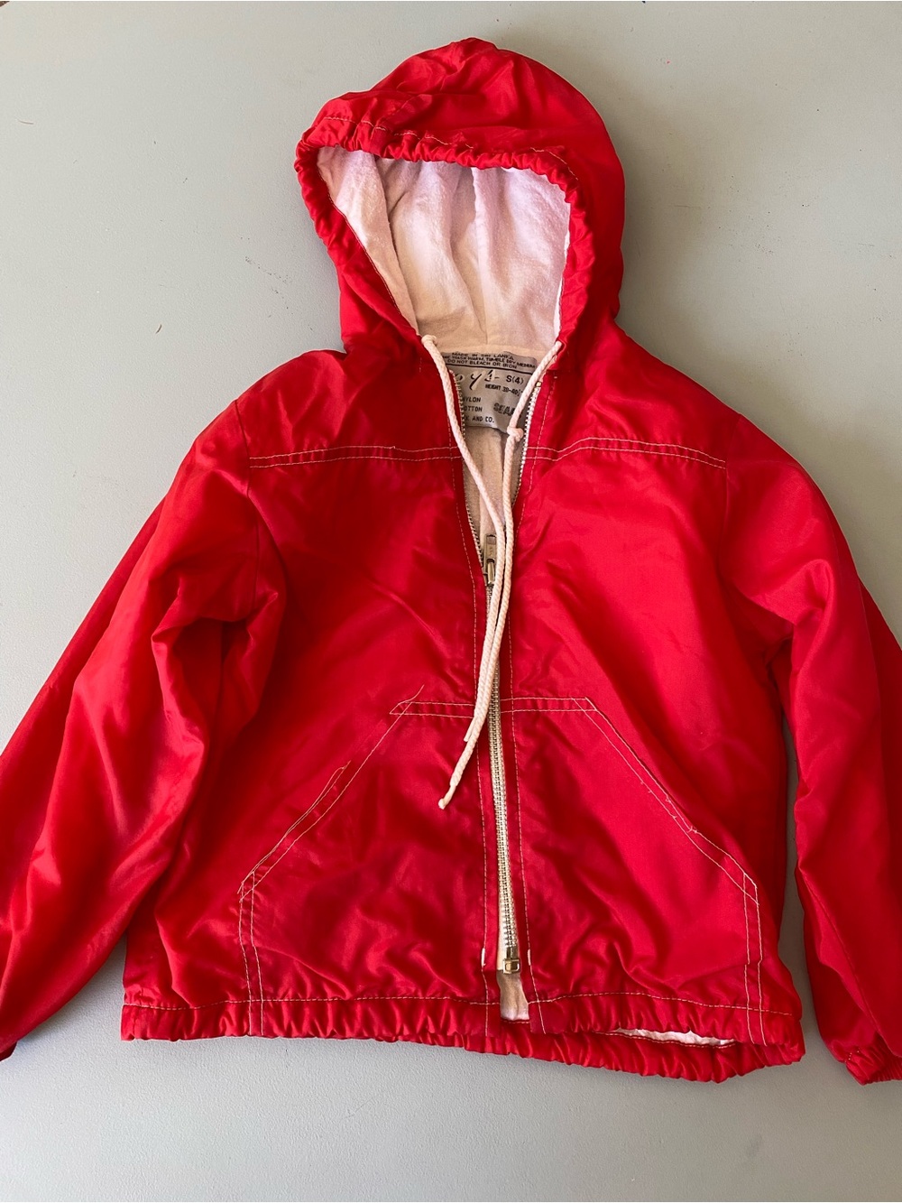 Vintage Sears Red Size 4 Toddler Hooded Zip-Up Jacket